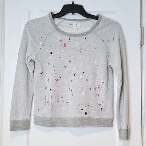 Sundry Distressed Paint Splatter Sweatshirt